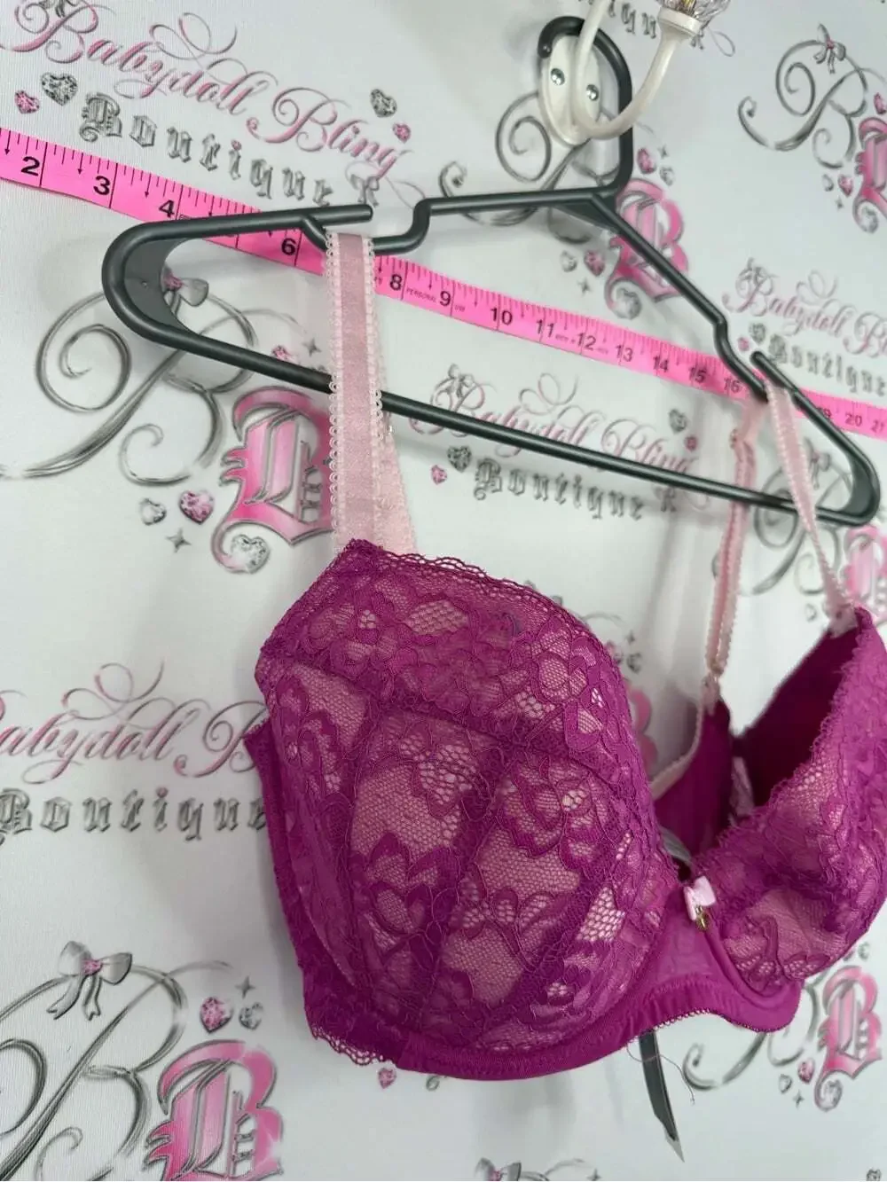 Ann summers bra 30H rare jewel Lace Underwire Bra in Berry Pink - Babydoll Bling